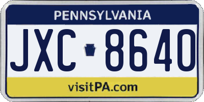 PA license plate JXC8640