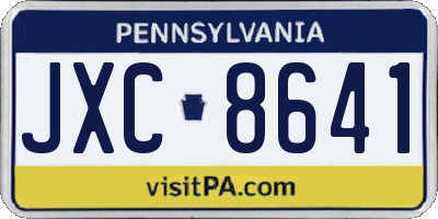 PA license plate JXC8641