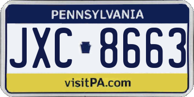 PA license plate JXC8663