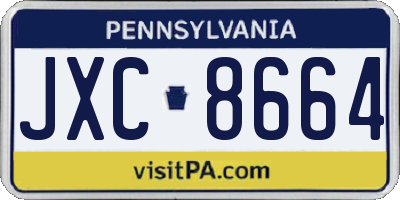 PA license plate JXC8664