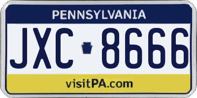 PA license plate JXC8666