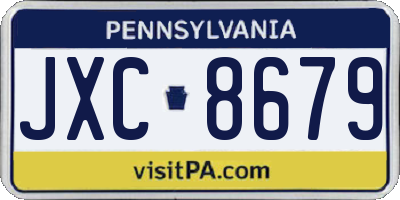 PA license plate JXC8679