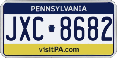 PA license plate JXC8682