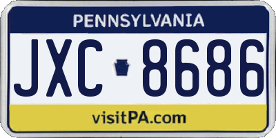 PA license plate JXC8686