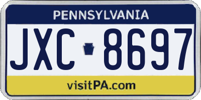 PA license plate JXC8697