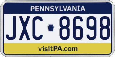 PA license plate JXC8698