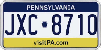 PA license plate JXC8710
