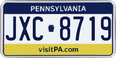 PA license plate JXC8719