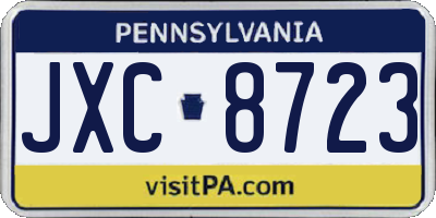 PA license plate JXC8723