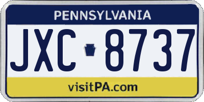 PA license plate JXC8737