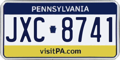 PA license plate JXC8741