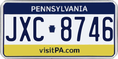 PA license plate JXC8746