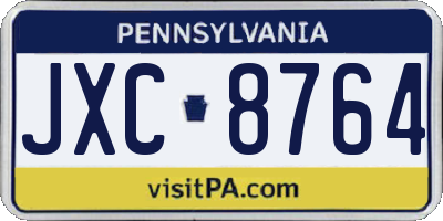 PA license plate JXC8764