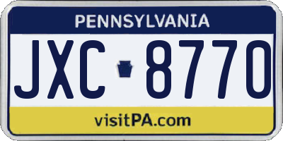 PA license plate JXC8770