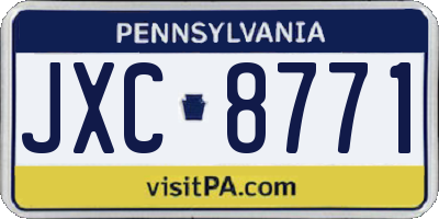 PA license plate JXC8771