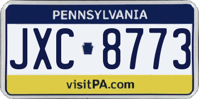 PA license plate JXC8773