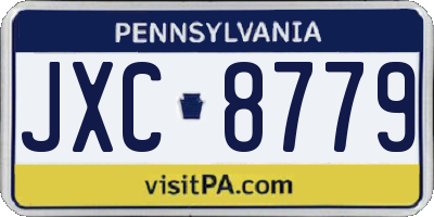 PA license plate JXC8779