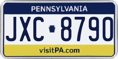PA license plate JXC8790
