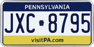 PA license plate JXC8795