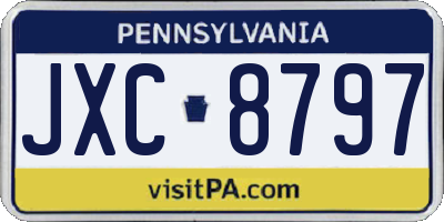 PA license plate JXC8797