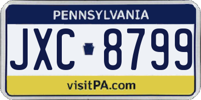 PA license plate JXC8799