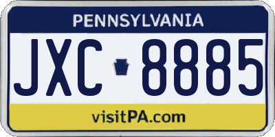 PA license plate JXC8885
