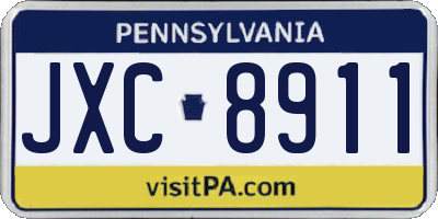PA license plate JXC8911