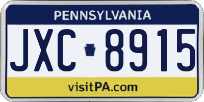 PA license plate JXC8915