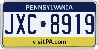 PA license plate JXC8919