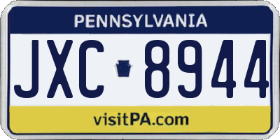 PA license plate JXC8944