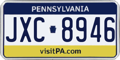 PA license plate JXC8946
