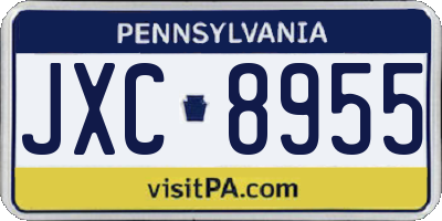 PA license plate JXC8955