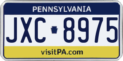 PA license plate JXC8975