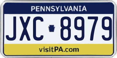 PA license plate JXC8979