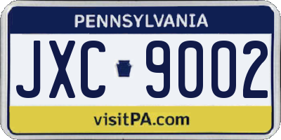 PA license plate JXC9002