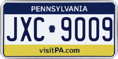PA license plate JXC9009