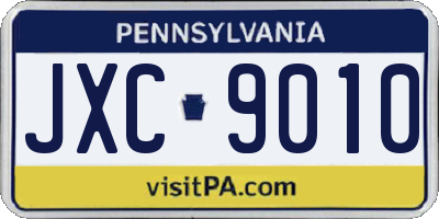 PA license plate JXC9010