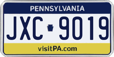 PA license plate JXC9019