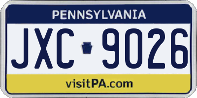 PA license plate JXC9026