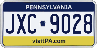 PA license plate JXC9028