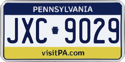 PA license plate JXC9029