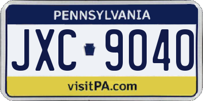 PA license plate JXC9040