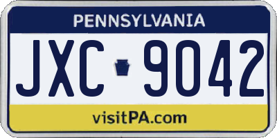 PA license plate JXC9042