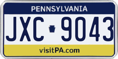 PA license plate JXC9043