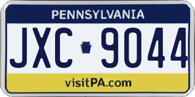 PA license plate JXC9044