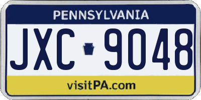 PA license plate JXC9048