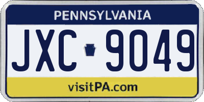 PA license plate JXC9049