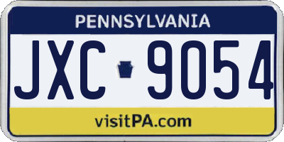 PA license plate JXC9054
