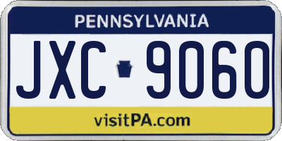 PA license plate JXC9060