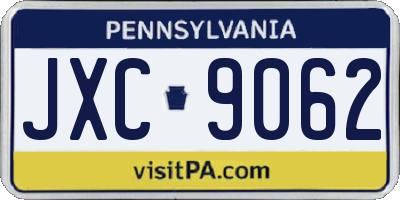 PA license plate JXC9062